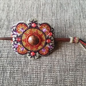 Beaded Chinese Hair Pin with stick